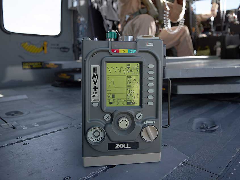 im Einsatz beim Militär EMV+ Beatmungsgerät